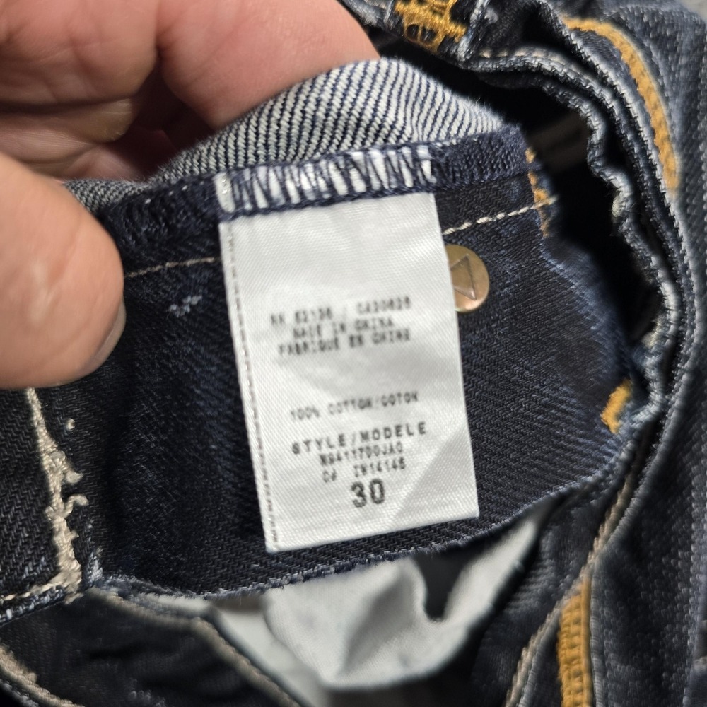 Guess Jeans Mens 30 Blue‎ Medium Wash Rebel Regular Straight Denim Distressed - Picture 6 of 16